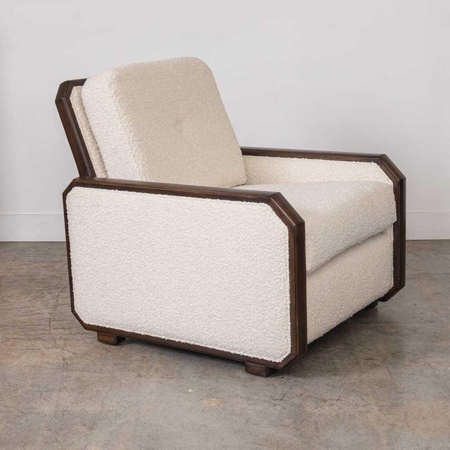 Mid 20th Century French Art Deco Wood and Upholstered Chair For Sale - Image 4 of 13