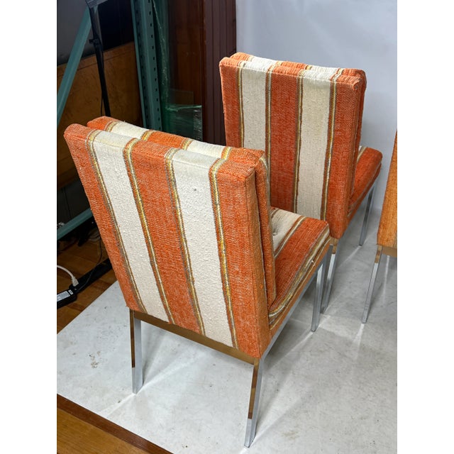 1970s Design Institute of America Chrome Parsons Chairs - Set of 4 For Sale In New York - Image 6 of 12