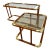 1970s Postmodern Wood & Polished Brass Console & End Table Set - 2 Pieces For Sale