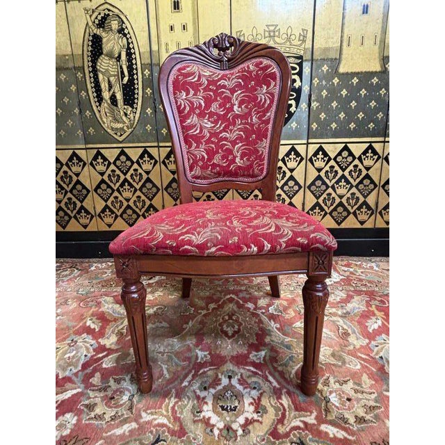 Wood and Fabric Chairs, Set of 8 For Sale - Image 10 of 12