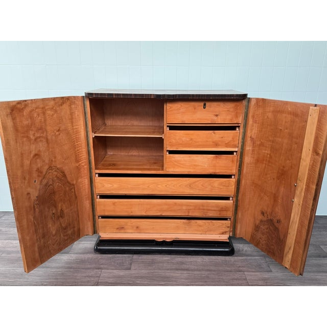 Wood Art Deco 2-Door Wardrobe, Italy, 1930s For Sale - Image 7 of 18