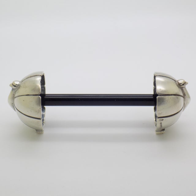 Vintage Italian Sterling Silver 925 and Glass Spoon Rest with Peacocks by Ottaviani, 1980s For Sale - Image 4 of 12