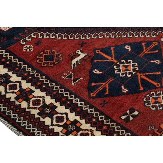 Vintage Gabbeh Persian Rug in Black-Brown With Geometric Medallions - Rug & Kilim For Sale In New York - Image 6 of 8