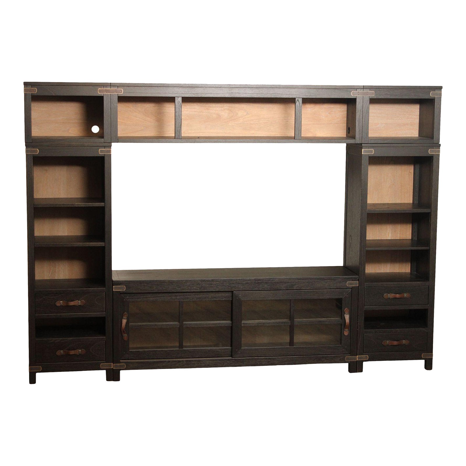 Arhaus Campaign Style 'Tremont' Entertainment Wall Unit Chairish