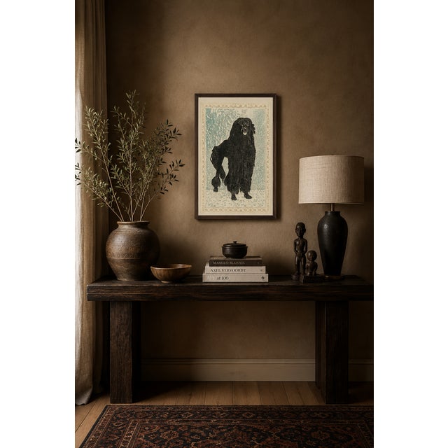 Not Yet Made - Made To Order Atelier Aria Lumae Arts and Crafts Style Black Standard Poodle Dog Silhouette Geometric Lithograph Fine Art Gallery Board Print 18 X 24 For Sale - Image 5 of 15