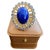 Bochic "Orient" Vintage Diamond, Blue Opal & Tanzanite Ring Set 18K Gold & Silver For Sale - Image 15 of 18