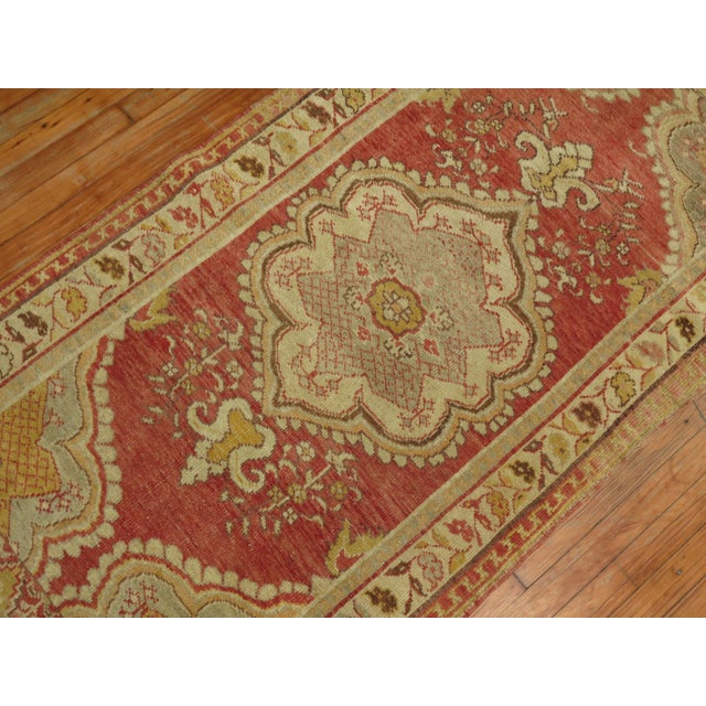 Soft Red Vintage Turkish Small Runner - 3'2" x 6'6" For Sale - Image 9 of 18