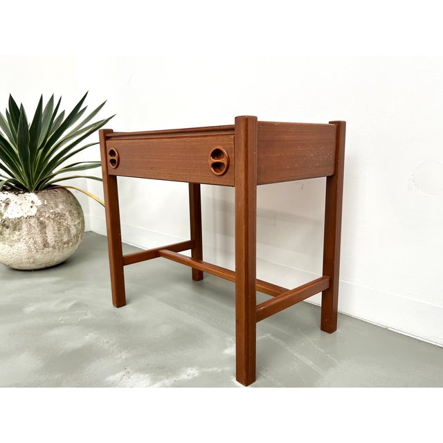 Wood Teak Nightstand attributed to Arne Wahl Iversen for Andersen Møbelfabrik, 1960s For Sale - Image 7 of 15