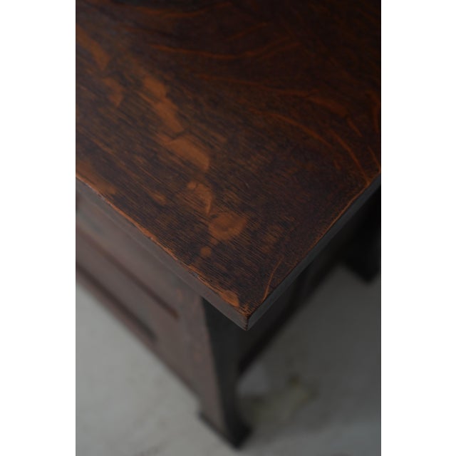 Antique Limbert Style Mission Oak Sideboard W. Mirror For Sale - Image 12 of 18