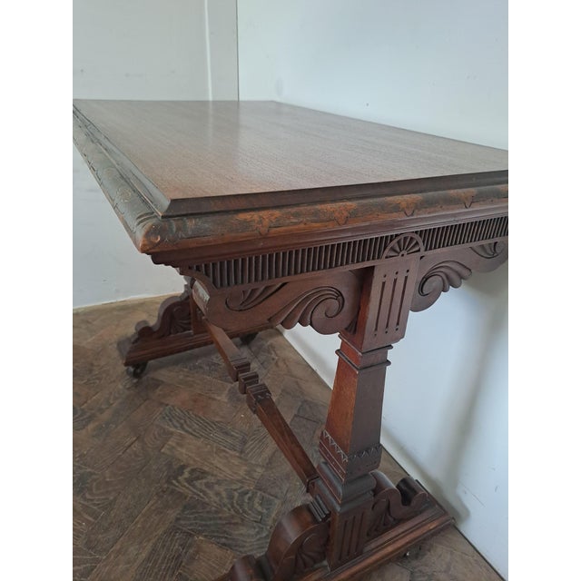 Aesthetic Movement Walnut Centre Table, 1860 For Sale - Image 3 of 8