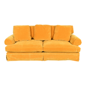 Baker Furniture Contemporary Yellow Velvet Upholstered Sofa