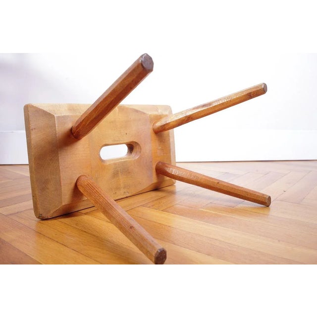 Vintage Czech Rustic Stool, 1940s For Sale - Image 8 of 16