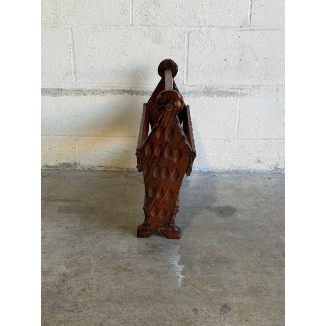Dark Wood Magazine Holder Mid-Century Modern Vintage For Sale - Image 9 of 9