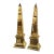 Pair of Continental MCM Polished Brass Obelisks For Sale