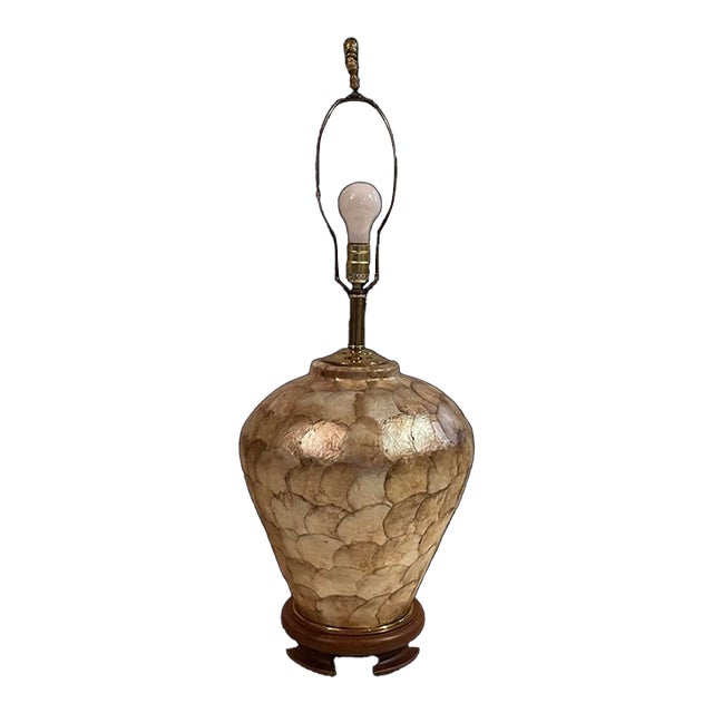 1970s Capiz Shell Table Lamp For Sale