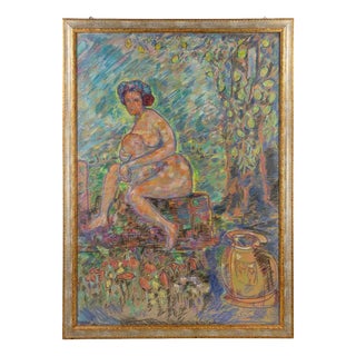 Sirio Pellegrini, Nude under the Tree, Mixed Media, 1960s For Sale