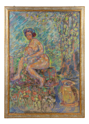 Sirio Pellegrini, Nude under the Tree, Mixed Media, 1960s