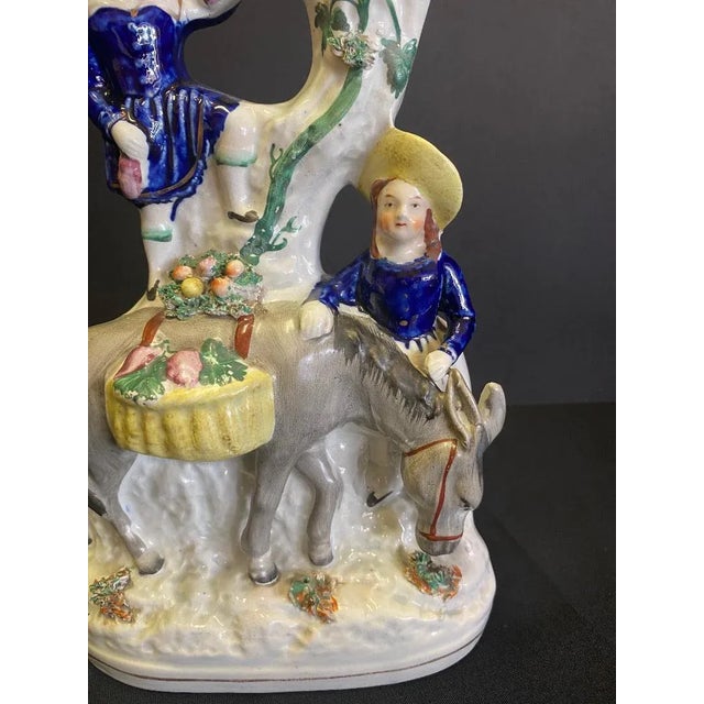 Mid 19th Century 19th Century Staffordshire Spill Vase Donkey For Sale - Image 5 of 11
