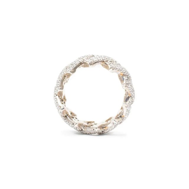 Metal Men’s Sterling Silver Cz Link Ring Size 9.5 For Sale - Image 7 of 8