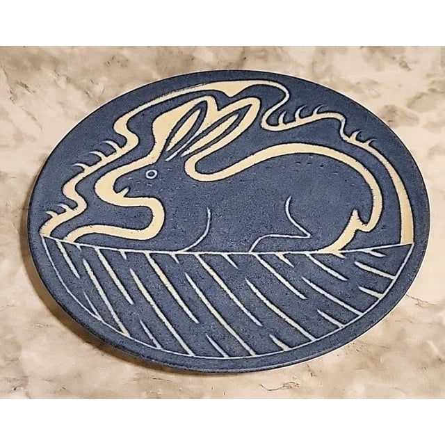 Vintage North Eagle Art Pottery Decorative Rabbit Plate | Chairish
