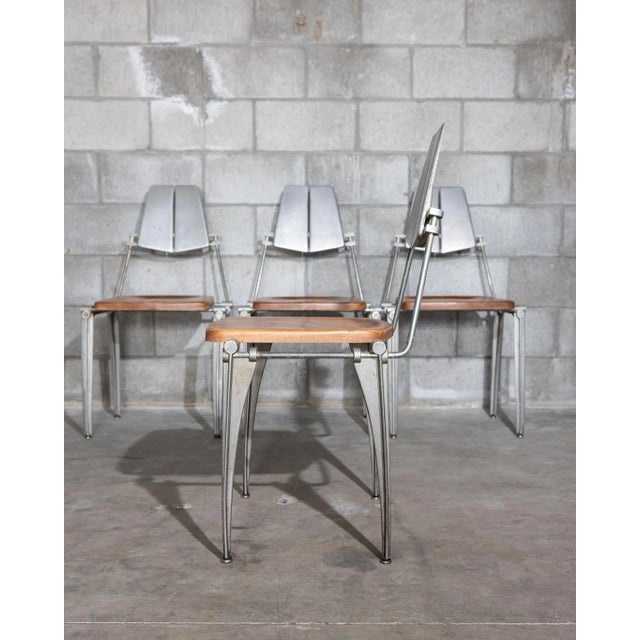 Vintage Brutalist Industrial Robert Josten Chairs – Set of 4 For Sale - Image 11 of 14