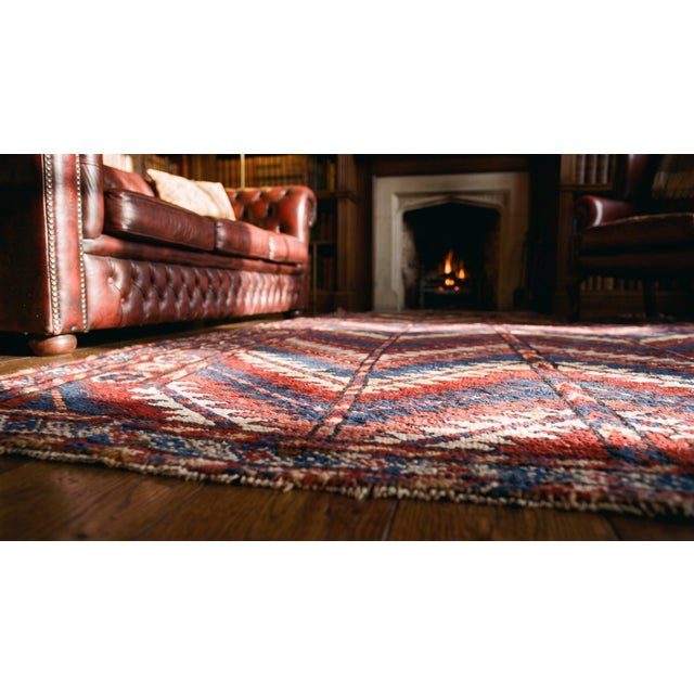 Marvelous Multi Color With Dynamic Zigzag Geometric Desing Antique Persian Quchan Rug For Sale - Image 11 of 12