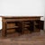 Late 19th-century French oak sideboard converted into a unique 9' long standing bar. Features carved arches, half-column...