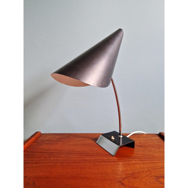 Desk Lamp in Chromed Metal and Black Lacquer by Josef Hurka for Napako, 1950 For Sale - Image 11 of 15