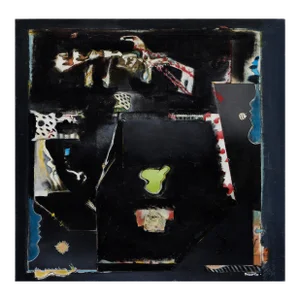 Abstract Expressionist Composition on Black by Ross H. Pollette
