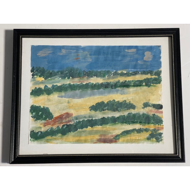 1970s 1970s Pair of Abstract Landscape Paintings by Elia Framed For Sale - Image 5 of 8