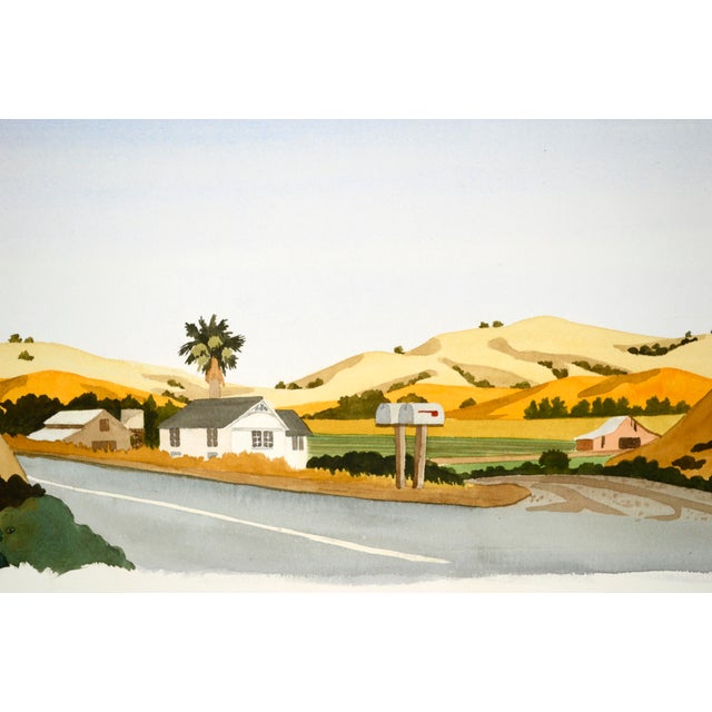San Jose Hills Watercolor on Paper by Robert Sugita For Sale - Image 4 of 6