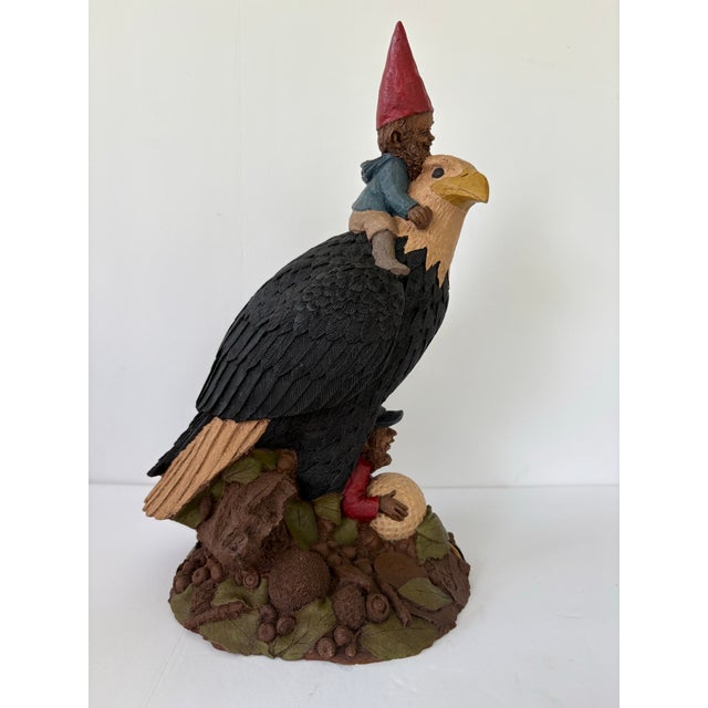 American 1993 Thomas Clark “Par” Gnome Riding an Eagle Figurine For Sale - Image 3 of 11
