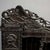 Japanese Heavily Carved Antique Japanese Black Lacquer Desk & Chair For Sale - Image 3 of 10