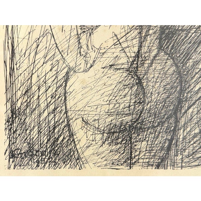 Mid 20th Century Abstract Expressionist Lithograph by Marcel Gromaire 1952 “Standing Nude” For Sale - Image 4 of 7