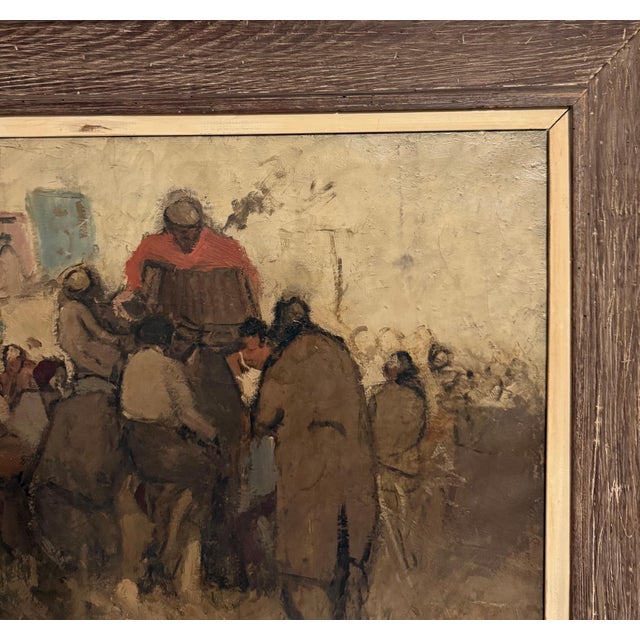 Textile Jan Rylaarsdam, Large Modern Dutch Expressionist Oil Painting Vibrant Cafe Scene Jan Rylaarsdam, c.1940's For Sale - Image 7 of 9