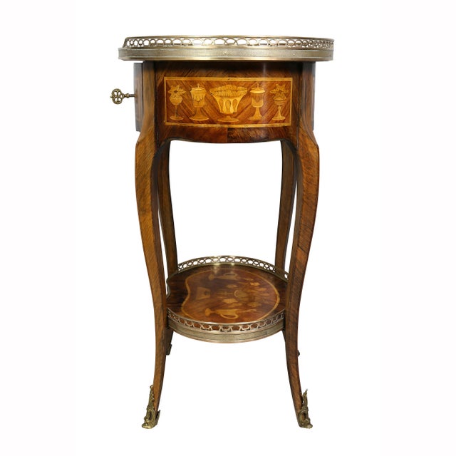 Louis XVI Style Marquetry Table A' Ecrire For Sale - Image 10 of 13