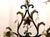 Mid-Century Modern Black and Gold Gilt Metal Floral Wall Sconce, Teardrop Crystals, Candleholders For Sale - Image 3 of 14