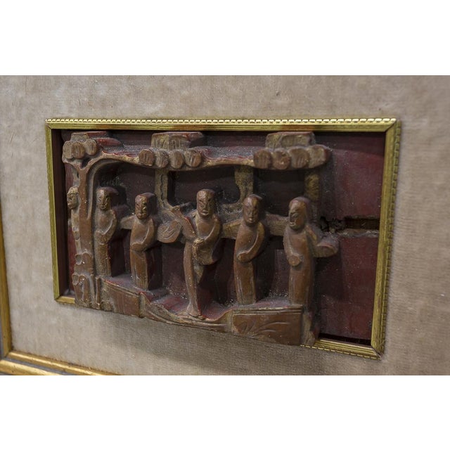 19th Century Chinese Lacquered Panel in Frame For Sale - Image 3 of 6