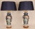 Famille Rose Vase Lamps Chinese Porcelain Blue Fond Oriental Table Lamps - A Pair For Sale - Image 14 of 14