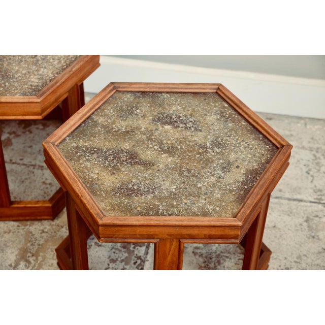 1960s 1960s Pair of Hexagonal 'Domino' Side Tables by John Keal for Brown-Saltman For Sale - Image 5 of 8