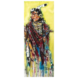 Abstract Painting of an Indian on Canvas