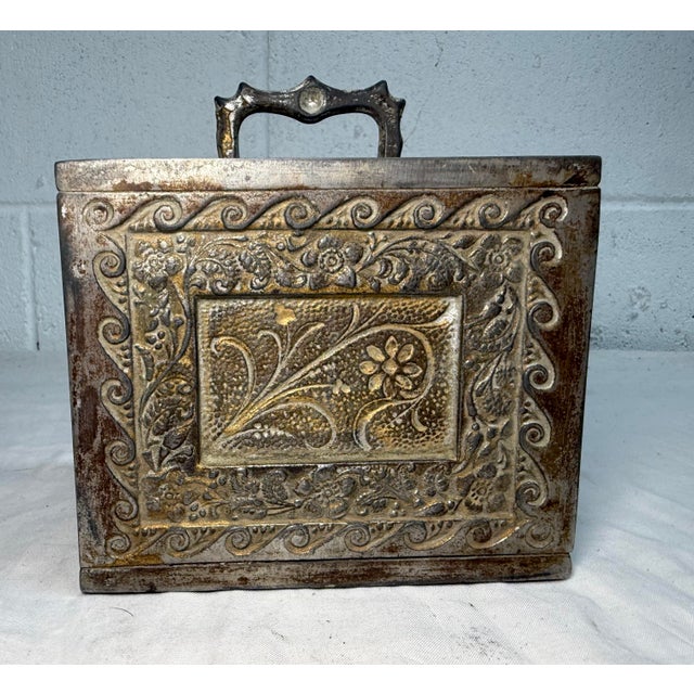 Large Antique j.e. Stevens Kodak Cast Iron Ornate Coin Still Safe With Key For Sale - Image 10 of 12