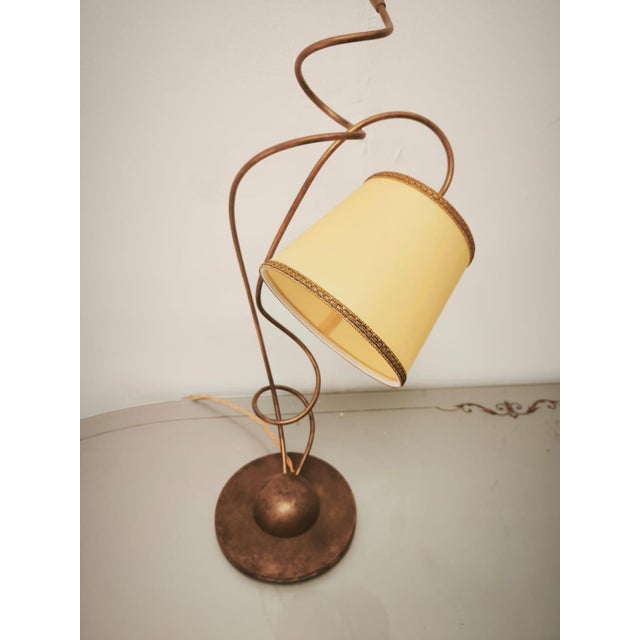 1980s Vintage Lamp with Parchment Shade, 1980s For Sale - Image 5 of 11