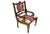 A 19th century Swedish armchair made of Mahogany, with satinwood inlays and fresh Kravet fabric upholstery. It's pegged...