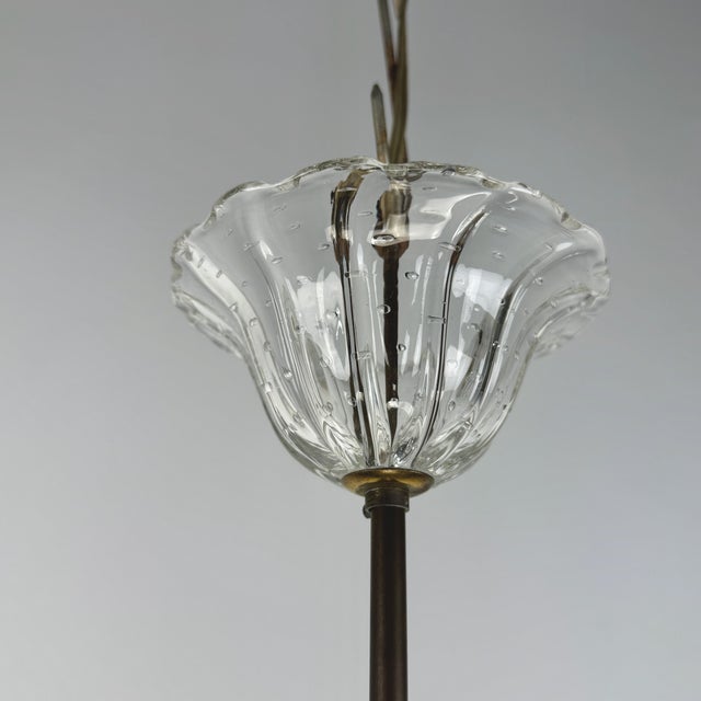 Murano Glass Pendant Lamp from Barovier Toso, 1940s For Sale - Image 6 of 13
