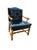 Black Vintage Barnard & Simonds Black Leather Armchair | 1960s American Traditional | Button-Tufted Leather & Bobbin-Turned Wood For Sale - Image 8 of 18