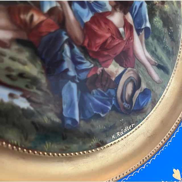 Pair of 19th-C. Royal Vienna Style 10.5" Cobalt & Gilt Cabinet Plates - Signed Berg & K. Rädler For Sale - Image 12 of 14