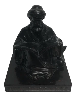 Vintage Bronzed Metal Man Reading Book
