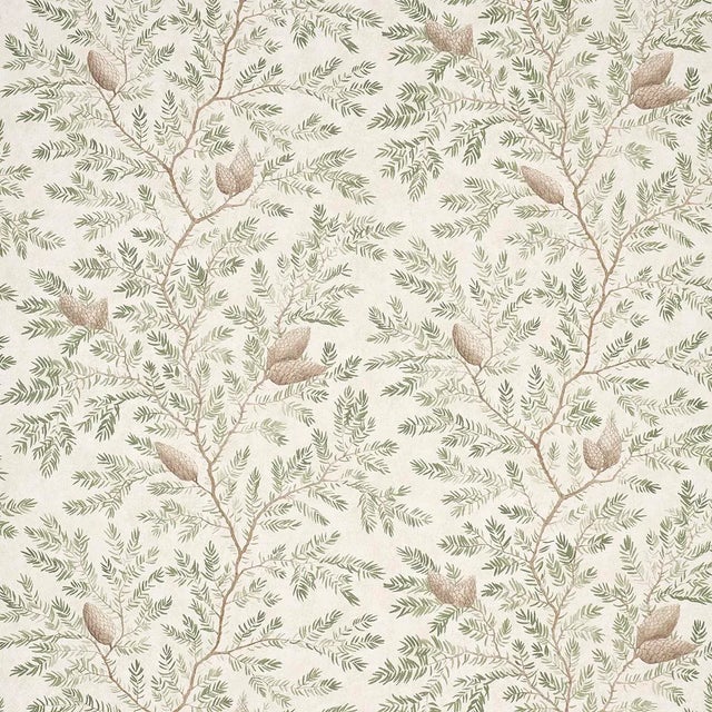 Schumacher Pinewood Wallpaper In Spruce For Sale
