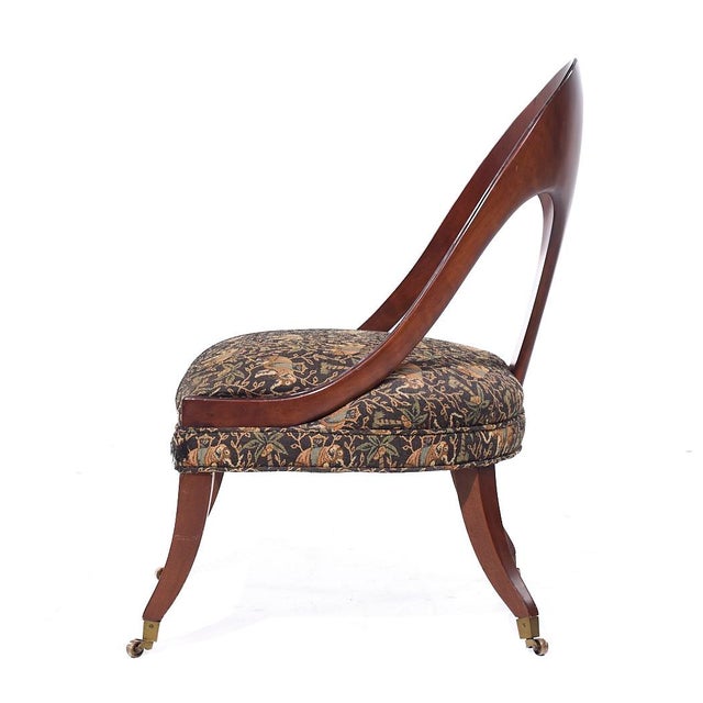 Michael Taylor for Baker Mid Century Mahogany Spoon Back Chairs - Pair For Sale In Chicago - Image 6 of 10